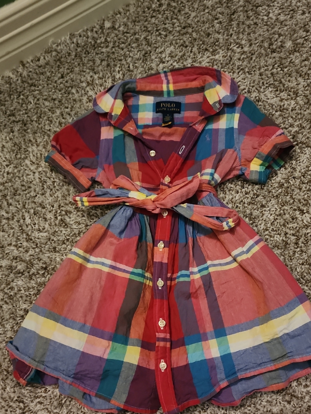 Ralph Lauren Madrid Print Toddler Size 3T Dress, Preowned But VGUC